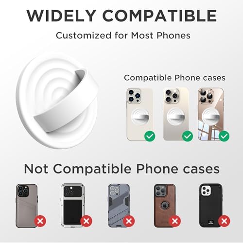 Upgraded Magnetic Phone Grip for i Phone: Premium Silicone Loop Holder with Mag Safe Compatibility – Ergonomic 360-Degree Stand, Non-Slip Design in Sleek Black for Enhanced Comfort and Secure Handling on i Phone 16/15/14/13/12 Pro Max/Plus
