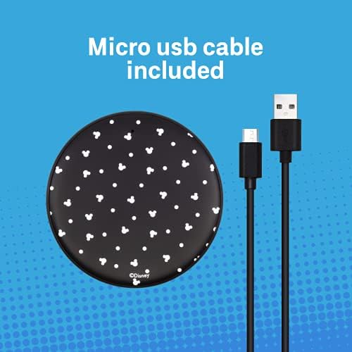 Minnie Mouse Wireless Charging Pad: Enchanting Qi-Compatible Charger for All Devices – Fast, Compact Charging Station with Playful Design for Disney Lovers – Travel-Ready with Secure Non-Slip Base for Effortless Power Up