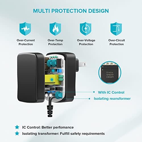 Universal 12 W AC/DC Power Supply Adapter with 8 Interchangeable Tips – Versatile Multi-Voltage Charger for Routers, CCTV, LED Strips, and More – Adjustable 3 V-12 V Output for Optimal Device Compatibility and Performance