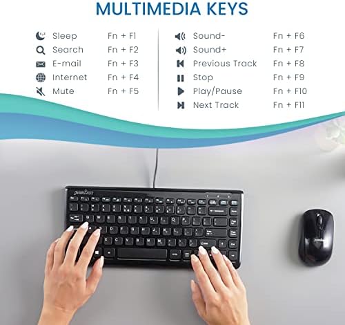 Maximize Your Workspace Efficiency with the Perixx PERIBOARD-407 B US Wired USB Mini Keyboard – Compact Design with 11 Hotkeys for Instant Access – Sleek Glossy Black Finish for Modern Aesthetic – Perfect for Home, Office, and Travel Use – US English Layout for Seamless Typing Experience – Durable Performance Without Batteries