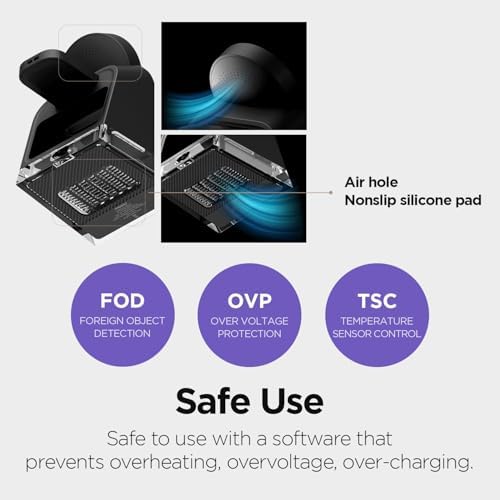 mooas Crystal Lamp 3-in-1 Mag-Safe Wireless Charging Station – Elegant Black Design with Dual-Color Nightlight, Fast Charging for i Phone 12-15 & Galaxy S21-S24, All-in-One Charger for Apple & Galaxy Watches – Enhance Your Space & Stay Powered Up
