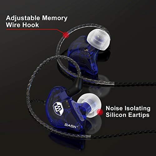 BASN Bsinger PRO Hybrid Dual Driver In-Ear Monitors with Detachable MMCX Cables – Premium Sound Isolating Earbuds for Musicians and Audio Professionals – Lightweight, Ergonomic Design for Extended Comfort and Versatile Device Compatibility – Enhanced Audio Clarity for Studio and Stage Performance