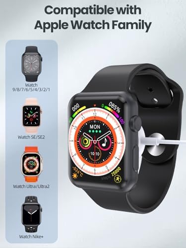 Revolutionary Dual Magnetic Charger for Apple Watch & i Phone | 4.9 ft Portable USB Travel Cable for Effortless Charging | Compatible with Apple Watch Series Ultra/9/8/7/6 | Essential Accessory for Seamless On-the-Go Power Solutions | Lightweight & Versatile Design for Everyday Convenience