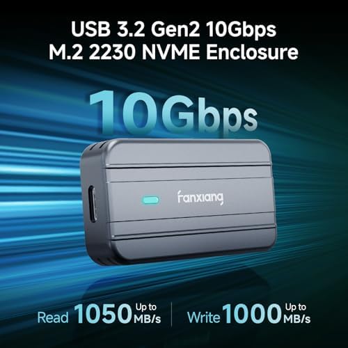Ultra-Fast USB 3.2 Gen 2 M.2 NVMe SSD Enclosure – Versatile Adapter for 2230 Size Solid State Drives, Supports M & B&M Keys, Portable External Drive Case for Effortless Data Transfer and Storage Expansion, Ideal for Professionals and Tech Enthusiasts, MP83 Model
