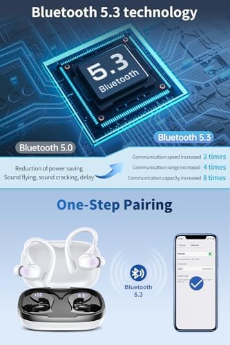 Premium Wireless Earbuds with 60 Hours Playback | Bluetooth 5.3 Noise Cancelling Headphones | IPX6 Waterproof Design for Active Lifestyles | LED Battery Indicator & Dual Mics for Clear Calls | Ultimate Comfort & Audio Quality for Music, Sports, and Daily Use