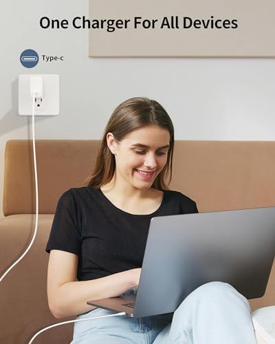 Revolutionize Your Charging Experience with the 65 W Ga N III USB-C Fast Charger – Ultimate Universal Wall Adapter for Mac Book Pro/Air, i Phone 15/16/Pro, Galaxy S22/S23, i Pad Pro & More – Streamlined PPS Power Delivery for Rapid, Safe Charging in a Sleek White Finish