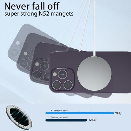 Dual Pack Mag Safe Wireless Charger Pad for i Phone & Air Pods – HYDGYC Fast Charging Solution with Enhanced Compatibility for Models 16 Pro Max, 15 Pro, 14 & More – Sleek Silver Design for Home or Travel – Effortless Magnetic Alignment & Durable Performance