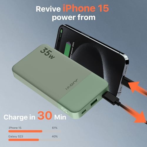 Compact 10000 m Ah Fast Charging Power Bank – 35 W Portable Charger with PD 3.0 & QC 4.0 – Lightweight Type-C & USB-A Compatible Battery Pack for i Phone, Samsung, i Pad – Ultimate Solution for On-the-Go Charging Efficiency