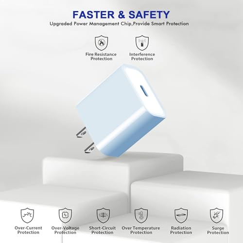 Ultimate 3-Pack USB-C Fast Charger for i Phone 16/15 – 20 W Power Delivery Quick Charge Adapter for i Pad Pro, Air Pods & More – Compact, Reliable & Safe Charging Solution for Home, Office, and Travel