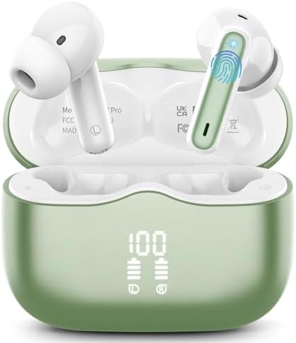 Elevate Your Sound Experience with Next-Gen Bluetooth 5.4 Wireless Earbuds – Premium Hi-Fi Audio Quality, 40-Hour Battery Life, and Advanced 4-Microphone Noise Cancellation for Crystal-Clear Calls – Rugged IP7 Waterproof Design in Sleek Dark Grey for Stylish Durability