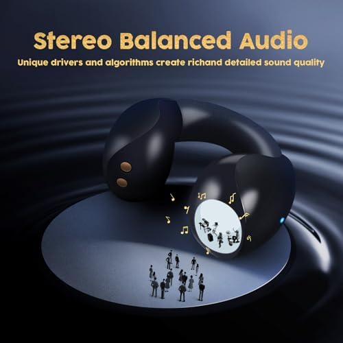 Revolutionize Your Audio Experience with E-88 Open Ear Bluetooth Headphones – True Wireless Ear Clip Earbuds for Active Lifestyles, Sweat Resistant, Fast Charging, 24-Hour Playtime, Ideal for Workouts, Driving, and Meetings – Seamlessly Compatible with Multiple Devices