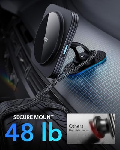 ESR Mag Safe Car Charger for i Phone & Galaxy – 15 W Wireless Fast Charging Air Vent Mount with 36 W QC 3.0 Adapter – Secure Magnetic Alignment for i Phone 12/13/14/15/16 & Galaxy S25/S25 Ultra – Effortless Installation for Navigation & Hands-Free Calls