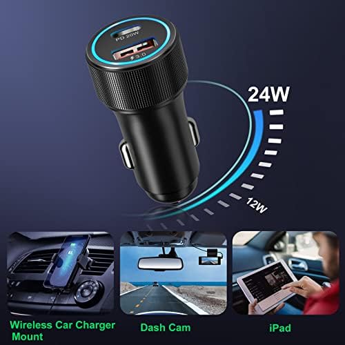 Bangfun 5 Pack USB C Car Charger – 36 W Dual USB Fast Charge Adapter for i Phone 15/14/13/12/11 Pro Max, i Pad, Samsung S24/S21/S20, Google Pixel – Ultimate Compatibility & Rapid Power Solutions for On-the-Go Charging