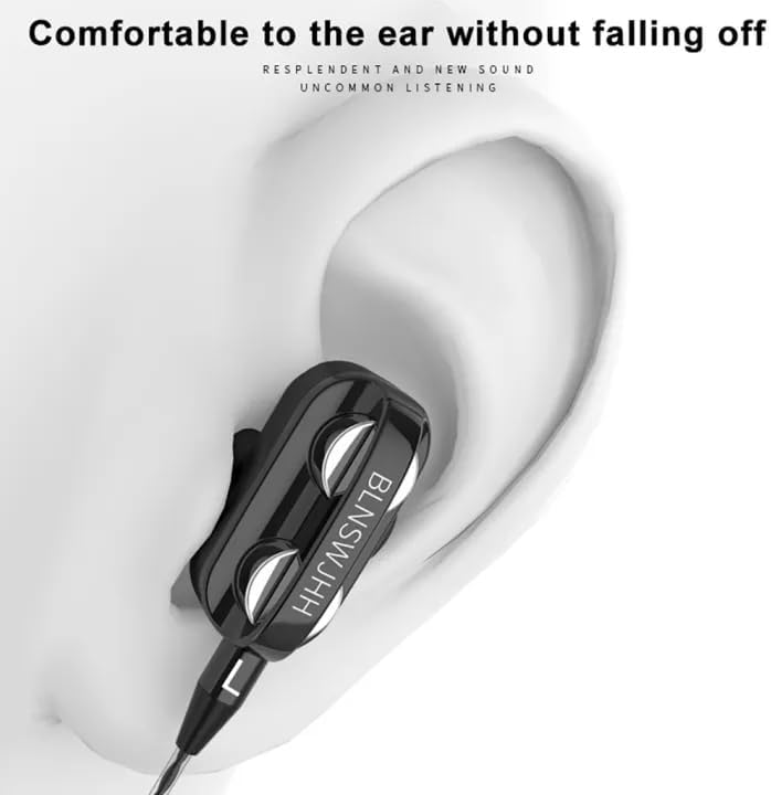 Premium Wired Earphones with Microphone for Active Lifestyles – Noise Cancelling In-Ear Headphones with Deep Bass Stereo Sound for Workouts, Gaming, and Clear Calls (Black) – Versatile Compatibility and Ergonomic Comfort