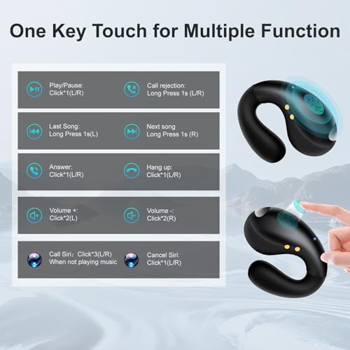 Revolutionary Open Ear Clip-On Bluetooth Earbuds – Perfectly Engineered Waterproof Sports Headphones with 30-Hour Playtime and LED Battery Indicator – Tailored for Glasses Wearers and Fitness Aficionados – Transform Your Outdoor Activities with Unmatched Sound Clarity and Comfort