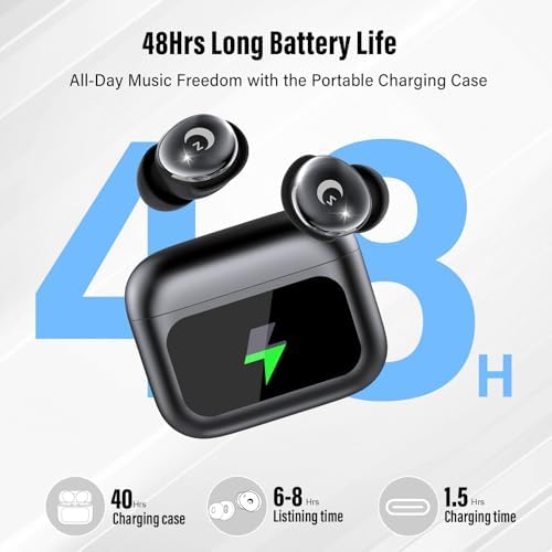 Revolutionary Bluetooth 5.4 Sleep Earbuds – Ergonomic Mini Headphones for Side Sleepers with 48 Hours Playtime, IPX7 Waterproof Design, Smart Touch Control, and 5 Custom EQ Modes – Stylish Blue Earbuds for Crystal-Clear Calls and Effortless Connectivity