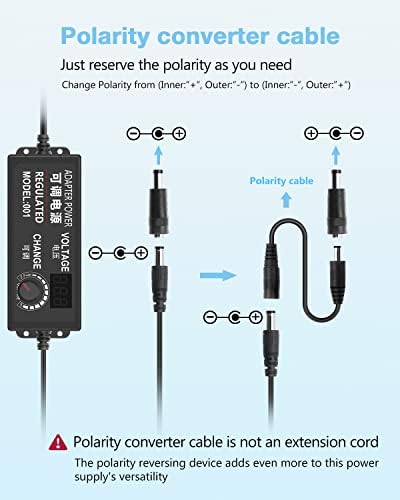 Universal 36 W AC/DC Power Adapter with 14 Interchangeable Tips – Adjustable 3-12 V Output for Optimal Device Compatibility – Efficient Power Supply Converter for Electronics, Routers, and More – Compact Design for Home and Travel Use