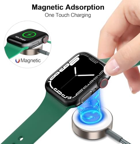 Magnetic Fast Charging Cable for Apple Watch – Portable 1.6 FT Wireless Charger Compatible with All i Watch Series Ultra/10/9/8/7/6/SE/SE2/5/4/3 – Quick Connection & Enhanced Durability for Effortless Charging