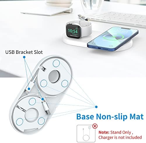 SOKUSIN Stand for Apple Watch and iPhone – 2 in 1 Charging Stand Holder Dock for iPhone iWatch Mag Safe Charger Compatible with All Apple Watch 10 9 8 Series & iPhone 16 15 14 13/AirPods Magnetic Case – Enhanced Compatibility and Speed