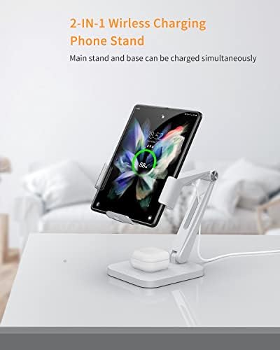 Advanced Wireless Charging Dock for Samsung Galaxy Z Fold Series – 2-in-1 Fast Charger with 3 Coils for Galaxy Buds Pro & Live – Sleek, Efficient, and Space-Saving Design for Enhanced Device Compatibility and Quick Power-Up