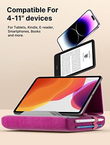 JSAUX Multi-Angle Tablet Pillow Stand – Ergonomic Holder for i Pad, Kindle & Smartphones, 4-11″ Devices in Navy Blue – Ultimate Comfort for Hands-Free Viewing on Bed, Lap or Desk, Ideal for Movies, Reading & Video Calls