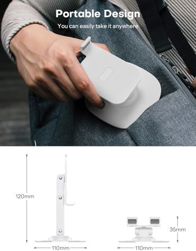 OMOTON Cell Phone Stand for Desk, 2 Pack Adjustable Foldable Phone Holder, 360 Swivel Mobile Stand Fit for iPhone 15 14 13 12 11 Pro Max and All Smart Phones, White & White – Enhanced Compatibility and Speed