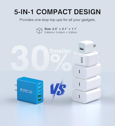 Efficient 50 W Dual USB-C Wall Charger Duo – Rapid Multi-Device Power Adapter for i Phone 16/15/14/13/12, i Pads, and Android Smartphones – Compact Fast Charging Solution for On-the-Go Professionals