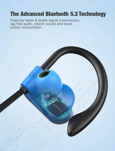 Otium Wireless Bluetooth Earbuds – IPX7 Waterproof Sports Headphones for Gym and Running, HD Stereo Sound with 15-Hour Battery Life, Sweatproof In-Ear Design, Enhanced Compatibility for Active Lifestyles