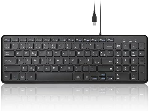 Whisper-Quiet Perixx PERIBOARD-213 W USB Scissor Keyboard – Compact Spanish QWERTY with Numeric Keypad for Enhanced Productivity – Perfect for Home and Office Use