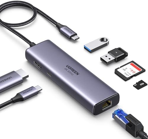 UGREEN Revodok 7 in 1 USB C Hub – Ultimate Connectivity Solution with Gigabit Ethernet, 4 K@60 Hz HDMI, 100 W PD Charging & Multi-Device Compatibility for Mac M1/M2/M3, i Phone 15 Pro, i Pad & Steam Deck – Elevate Your Tech Experience!