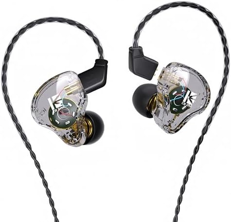 YINYOO KBEAR KS1 Wired In-Ear Monitors – Premium High-Resolution Noise-Canceling Earbuds for Musicians and Audiophiles – Unmatched Bass Performance and Crystal Clear Audio – Ergonomically Designed for Comfort and Wide Device Compatibility – Ideal for Live Performances and Everyday Listening