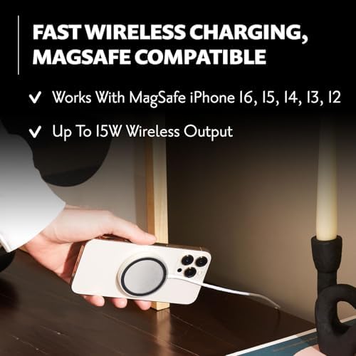 COURANT MAG: 1 Classics Italian Leather Magnetic Charger for Mag Safe i Phones – Luxurious Fast Charging up to 15 W for Models 16, 15, 14, 13, and 12 – Effortless Style Meets Cutting-Edge Technology