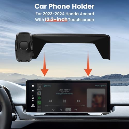 Peleus Premium Car Phone Holder for 2023-2025 Honda Accord Hybrid – Custom Fit Smartphone Mount for 12.3-Inch Screens – Effortless One-Handed Operation & Unmatched Stability – Ideal Accessory for Enhanced Driving Safety and Convenience