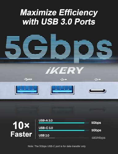 Elevate Your Workstation with the IKERY 11-in-1 USB C Hub – Unleash 4 K HDMI, 1080 P VGA, 100 W Power Delivery, and High-Speed RJ45 Ethernet for Seamless Connectivity – Perfect Laptop Companion for Professionals and Creatives Seeking Efficiency and Versatility in One Sleek Design
