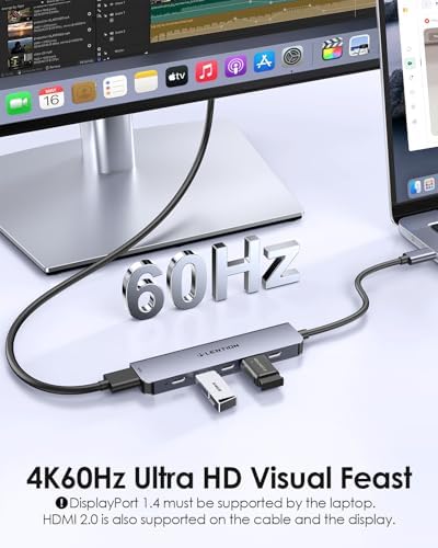 Transform Your Workflow with the LENTION 2 FT USB C Hub – 4-Port 10 Gbps Splitter with 100 W Power Delivery for Seamless Mac Book Pro, Mac Air, and i Phone 15-16 Connectivity – Elevate Performance and Style in Space Gray
