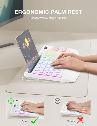 SABLUTE Ergonomic Large Print Wired Keyboard with Wrist Rest & Phone Holder – Perfect for Enhanced Visibility and Comfort in Windows, Desktop & Laptop Use – Eye-Catching Yellow Design for Effortless Typing Experience