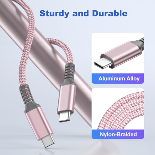 Basesailor 10 ft USB C to USB C Power Delivery Charging Cable – 100 W Fast Charger for i Phone 16/15 Pro Max, Mac Book, i Pad Air 4/5, Mini 6, and Samsung Galaxy S22/S23/S24/S25 – Durable 2 Pack for Enhanced Speed and Efficiency