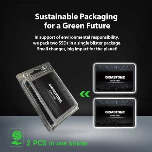 Upgrade Your Laptop or PS4 with Gigastone SATA SSD 128 GB 2-Pack – Lightning-Fast 510 MB/s 2.5″ Internal Solid State Drives for Unmatched Performance and Reliability, Perfect for Gaming and Everyday Tasks
