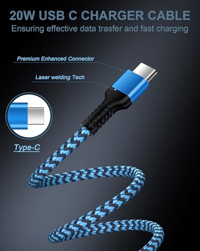 6 FT Samsung Fast Charging Cable (5 Pack) – Universal USB C to C Cord for i Phone 16 Series & Galaxy S25 Ultra – Durable Nylon Braided Design for Quick and Reliable Charging in Car and Home – Enhanced Compatibility with Pro, Max Models & More