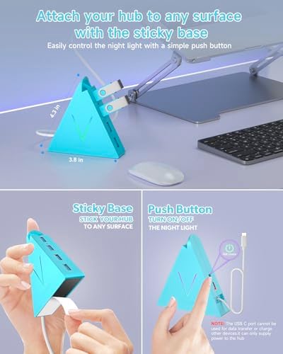 Maximize Your Device Connectivity with the Stylish Dark Purple USB C Hub Tower – 4-Port Splitter Adapter Featuring 2 FT Cable for Mac Book, i Mac, and Surface – High-Speed USB 3.0 Hub for Effortless Multi-Device Management and Enhanced Productivity