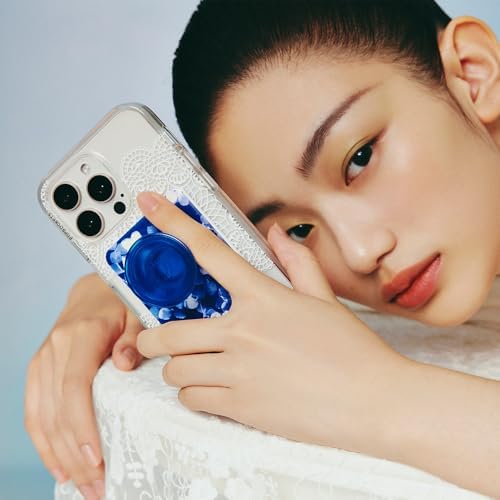 Transform Your Mobile Experience with the Butterfly Pea Blue Pop Sockets Phone Wallet – Stylish Grip, Mag Safe Integration, and Wireless Charging Ready Card Holder for Ultimate Convenience on the Go