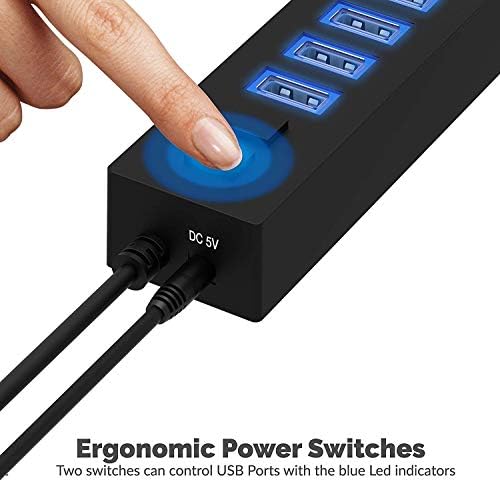 SABRENT 90 W 20-Port USB 2.0 Fast Charging Hub – Ultimate Multi-Device Power Station with UL Certified 12 V Adapter for Quick and Efficient Charging of Smartphones, Tablets, and More – Compact Design for Home and Office Use