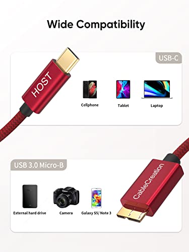 High-Speed 1 FT USB C to Micro B Cable – 10 Gbps Data Transfer for i Phone 15, Seagate & WD External Hard Drives – Durable Braided Design for Enhanced Connectivity & Reliability – Perfect Length for Travel & Desk Use – USB 3.1 Type C Compatible