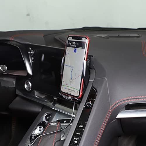 Sekhyna C8 Corvette Car Phone Holder Mount – Premium ABS Navigation Screen Side Frame Accessory for 2020-2023 Models – Universal Smartphone Compatibility and Effortless Installation – Elevate Driving Safety and Convenience