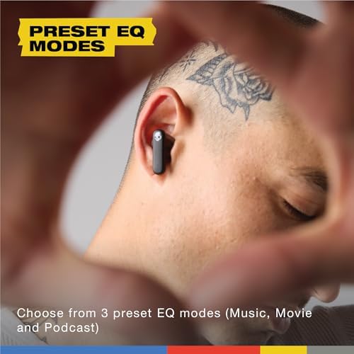 Skullcandy Smokin’ Buds Wireless Earbuds – Premium Bluetooth Headphones with Enhanced Noise Isolation, 20-Hour Playtime, IPX4 Sweat-Resistant Design – Ideal for Fitness Enthusiasts and Seamless Hands-Free Communication on i Phone & Android Devices