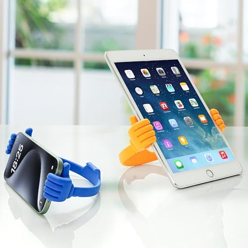 HONSKY 3361942 Thumbs Up Adjustable TPU Mobile Stand – Versatile Multi-Angle Holder for Phones & Tablets – Chic Blue & Black Design – Perfect for Hands-Free Viewing at Home or Office – Lightweight, Durable, and Effortless to Transport