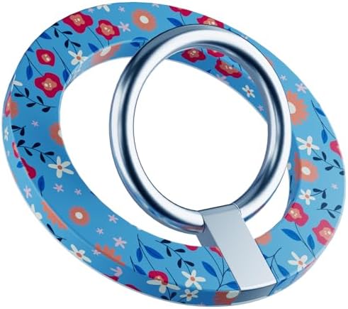 for MagSafe Phone Grip, Magnetic Phone Ring, Compatible with MagSafe Ring Holder with Adjustable Stand for iPhone 15/14/13/12 Series, Floral Green – Enhanced Compatibility and Speed