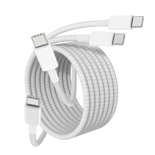 Premium 6 FT USB-C Fast Charger Cable for i Phone 15 & 16 – Durable Nylon Braided Charging Cord – 2-Pack for Rapid Charging with Enhanced Compatibility for Mac Book Pro, i Pad Air 4/5, and i Pad Pro – Tangle-Free, Long Reach Design for Ultimate Convenience
