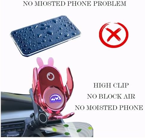 Innovative Auto-Clamping Wireless Charging Car Phone Holder with Rotatable Vent Clip – Stylish Cute Demon Design for i Phone, Samsung Galaxy & Android Devices – Ultimate Compatibility and Fast Charging Solution for Modern Drivers