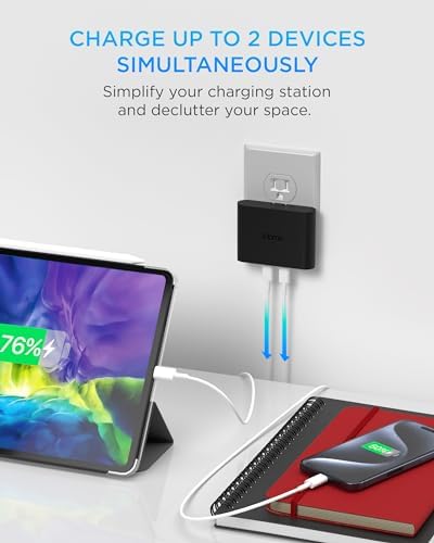 i Home 2-Port USB Wall Charger – Compact Dual Port AC Adapter for Rapid Device Charging – Flat Design for Travel & Home Use – Enhanced Compatibility with Smartphones & Tablets – Safe, High-Speed Charging Solution